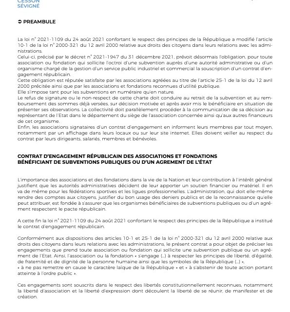 Contrat d’engagement républicain